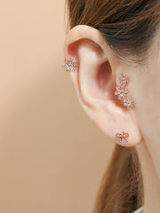 14K Gold Elysee Flower Cartilage Earring 18G16G