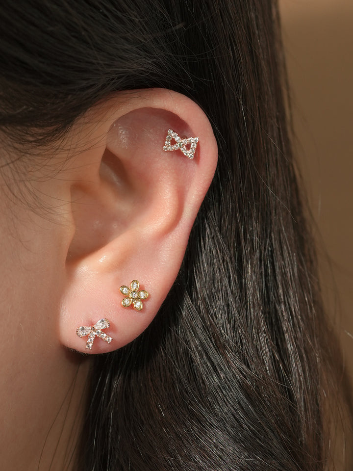 14KGF Flower Cloud Earring 20G