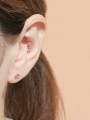14K Gold Colorful Tiara Cartilage Earring 18G16G