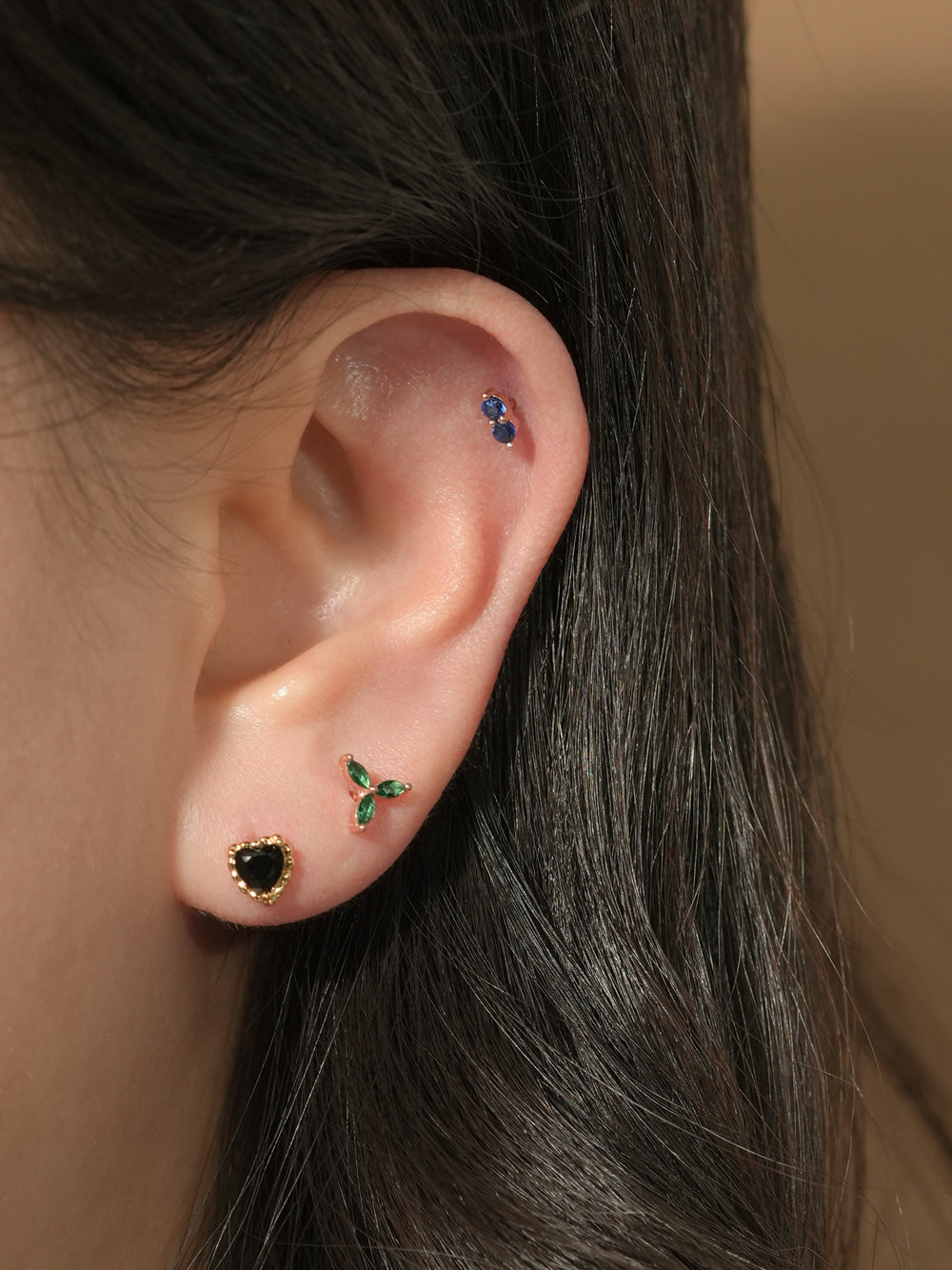 14KGF Colorful Breeze Leaf Earring 20G