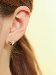 14K Gold Lovely Voluminious Heart Cartilage Hoop Earring