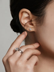 14K Gold Rhodanthe Moissanite Cartilage Earring 20G