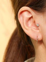 14K 18K Double Knotting Cartilage Hoop Earring