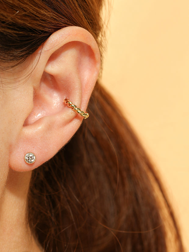 14K 18K Double Knotting Cartilage Hoop Earring