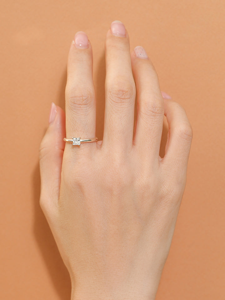 925 Silver Square Crystal Ring