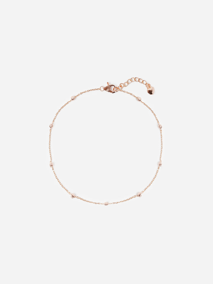 14K 18K Gold Cutting Ball Anklet