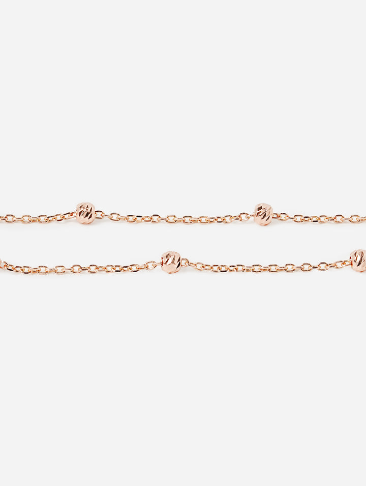 14K 18K Gold Cutting Ball Anklet