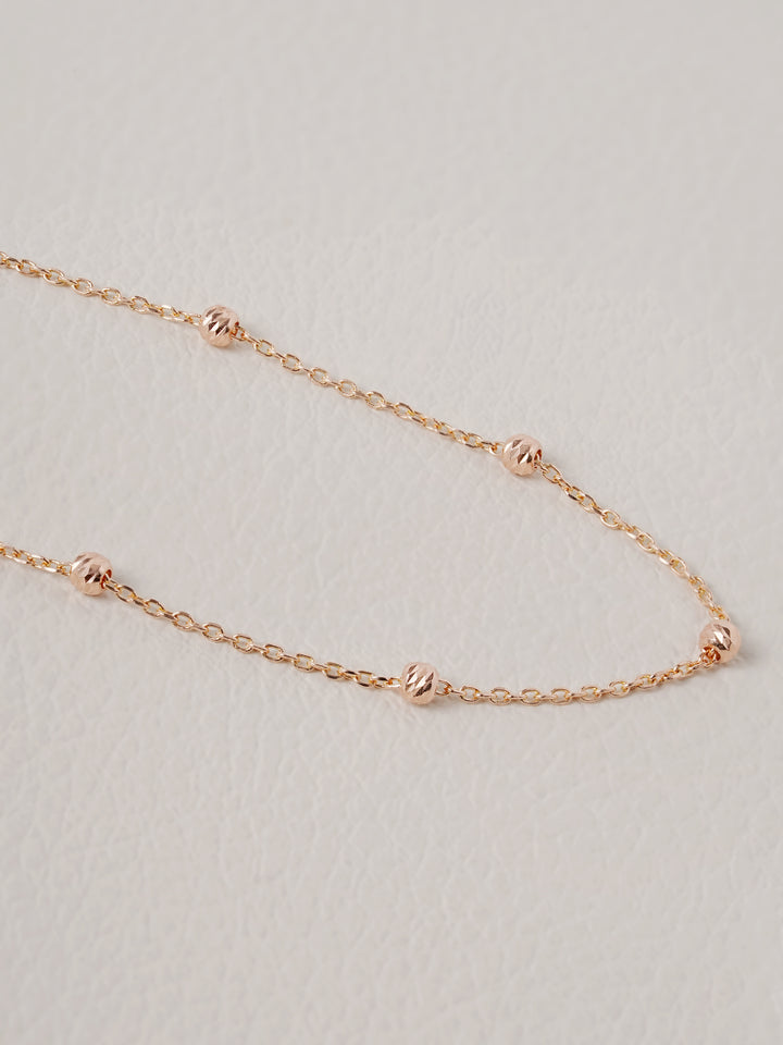 14K 18K Gold Cutting Ball Anklet