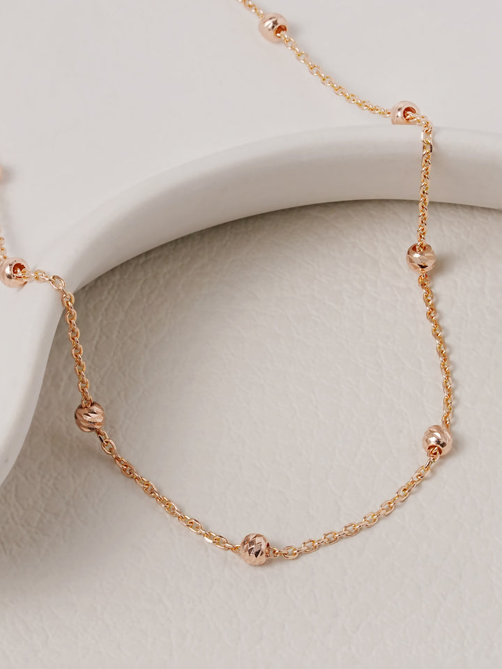 14K 18K Gold Cutting Ball Anklet
