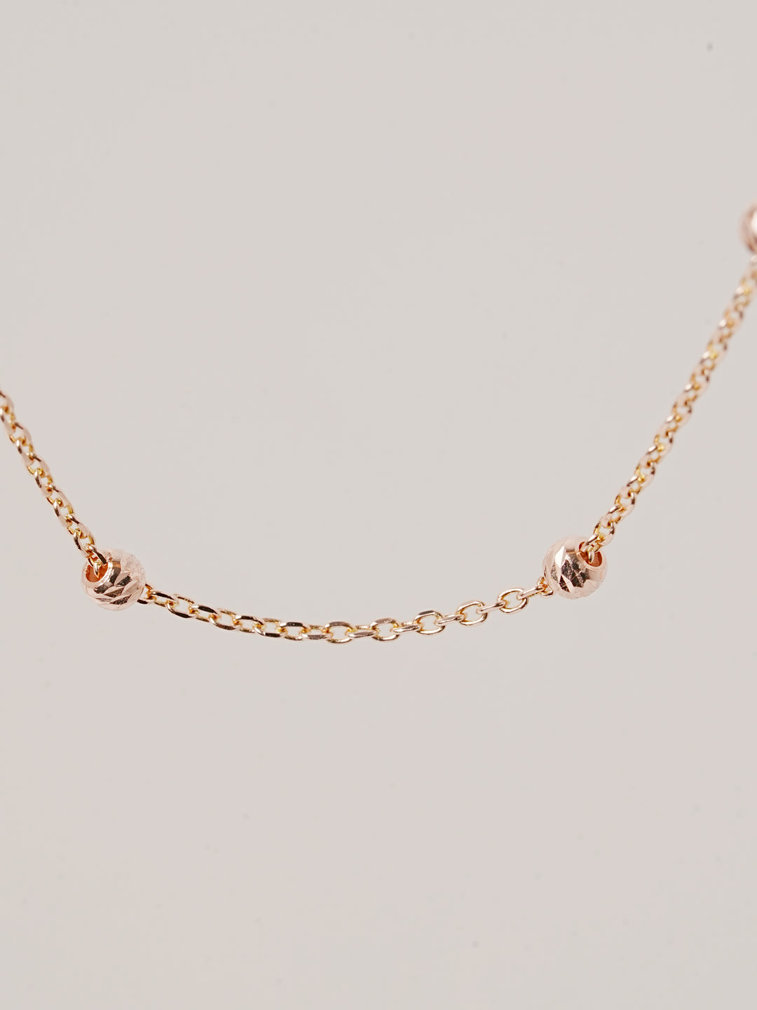 14K 18K Gold Cutting Ball Anklet
