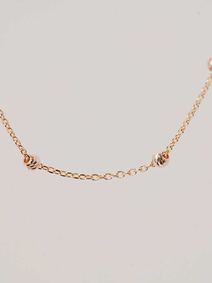 14K 18K Gold Cutting Ball Anklet