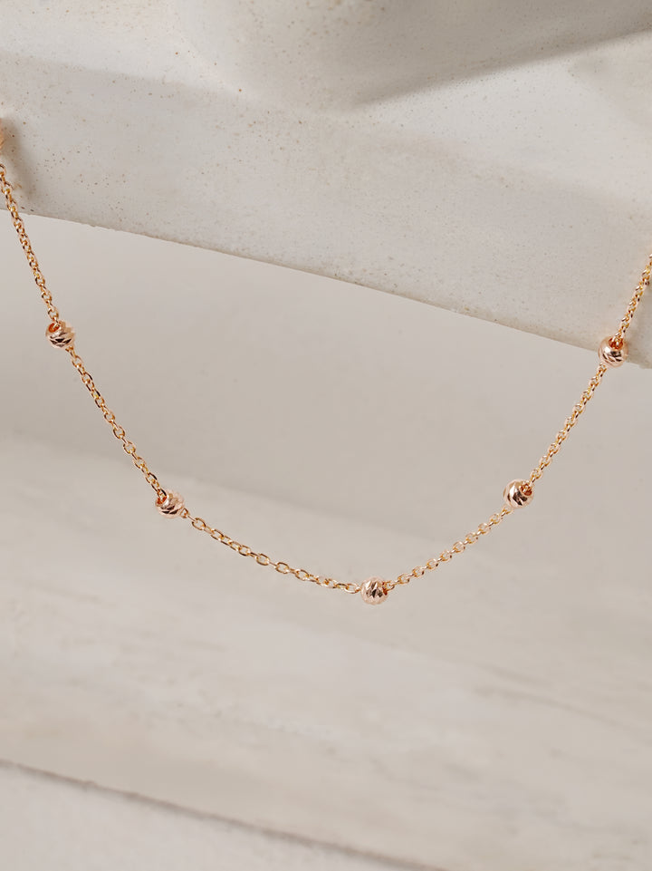 14K 18K Gold Cutting Ball Anklet