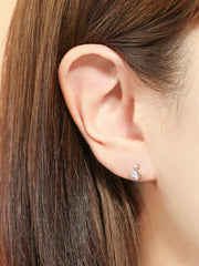 14K Gold Misty Moissanite Cartilage Earring 20G18G16G
