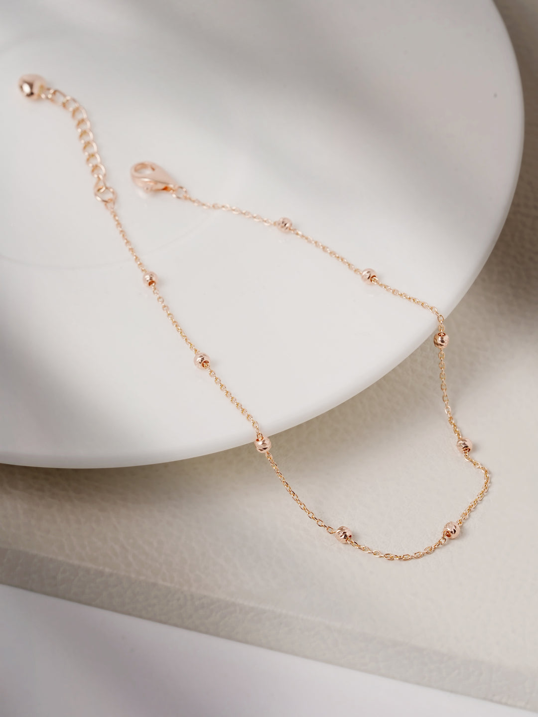 14K 18K Gold Cutting Ball Anklet
