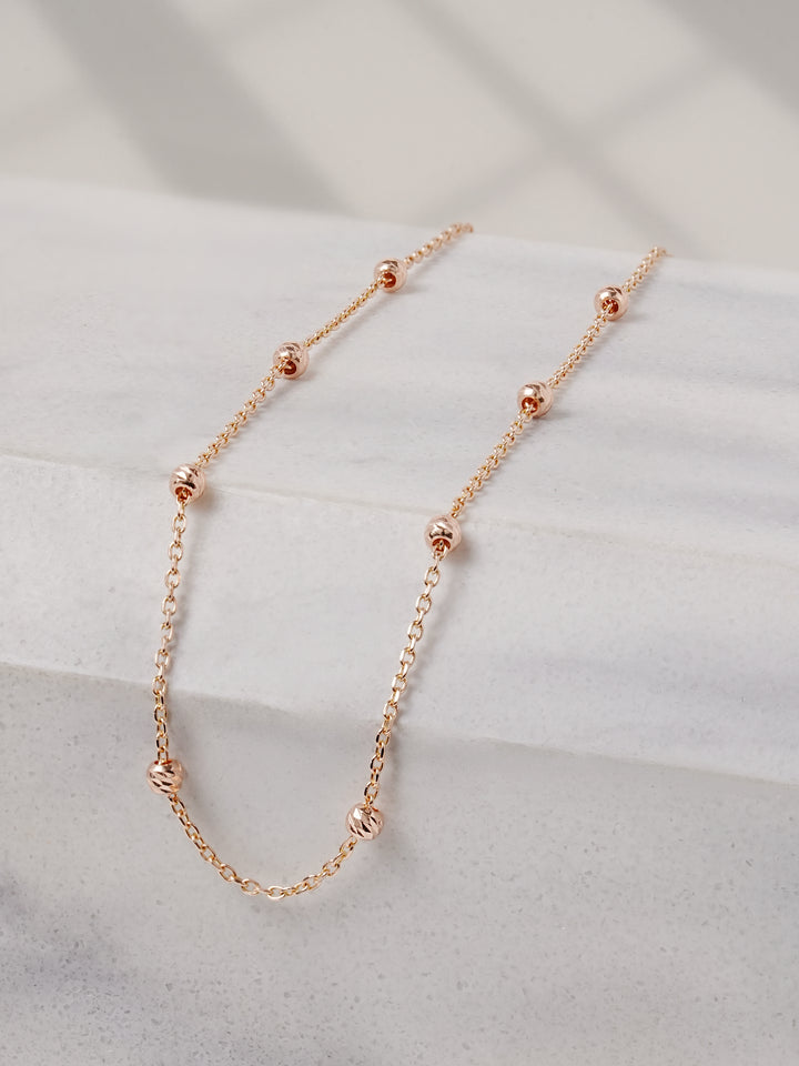 14K 18K Gold Cutting Ball Anklet