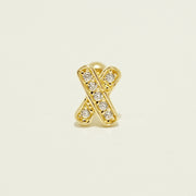 14K Gold Cubic Stick Cross Cartilage Earring 20G