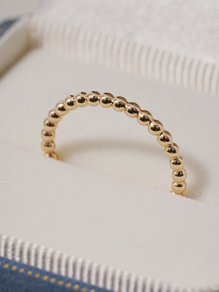 14K Layered Volume Bubble Ball Ring