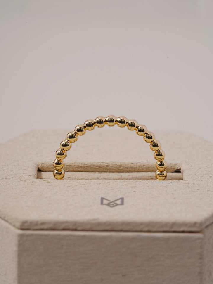 14K Layered Volume Bubble Ball Ring