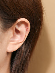 14K Gold Line Star Cartilage Earring 20G