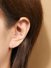 14K Gold Doodle Pretzel Cartilage Earring 20G