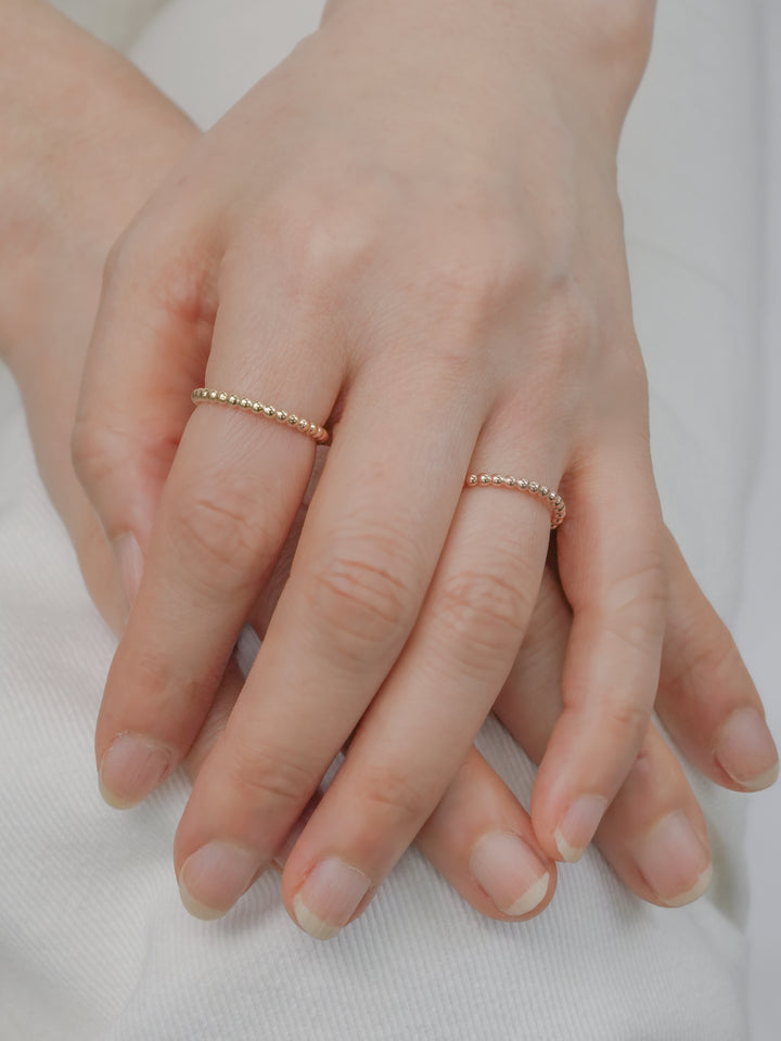 14K Layered Volume Bubble Ball Ring