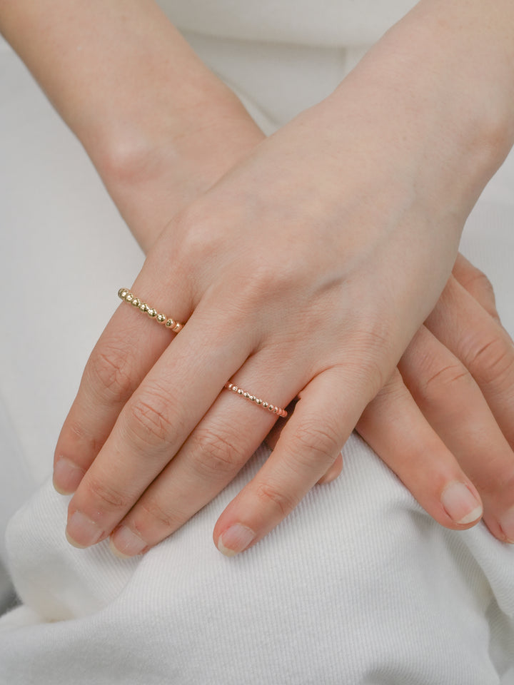 14K Layered Volume Bubble Ball Ring