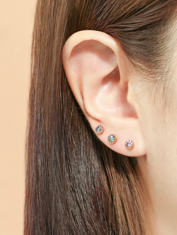 14K Gold Moissanite Echo Cartilage Earring 20G18G16G