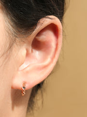 14K 18K Point Heart Cartilage Hoop Earring