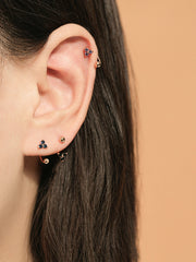 14K Gold Triangle Cubic Ball Curve Piercing 20G