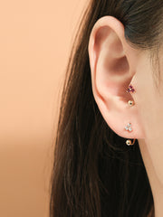 14K Gold Triangle Cubic Ball Curve Piercing 20G