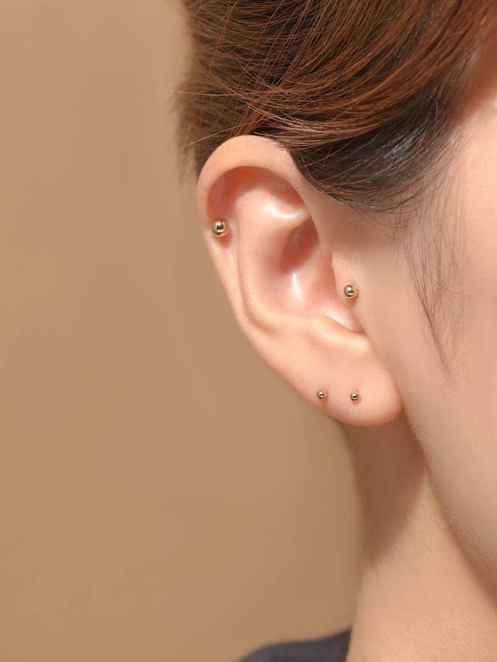 14K Gold Ball Stud Earring 3mm,4mm,5mm,6mm