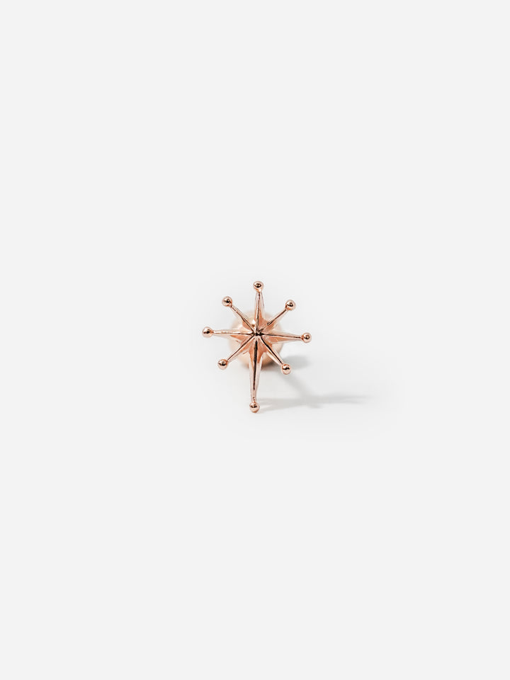 14K Solid Gold Stellar Spike Cartilage Earring 20G