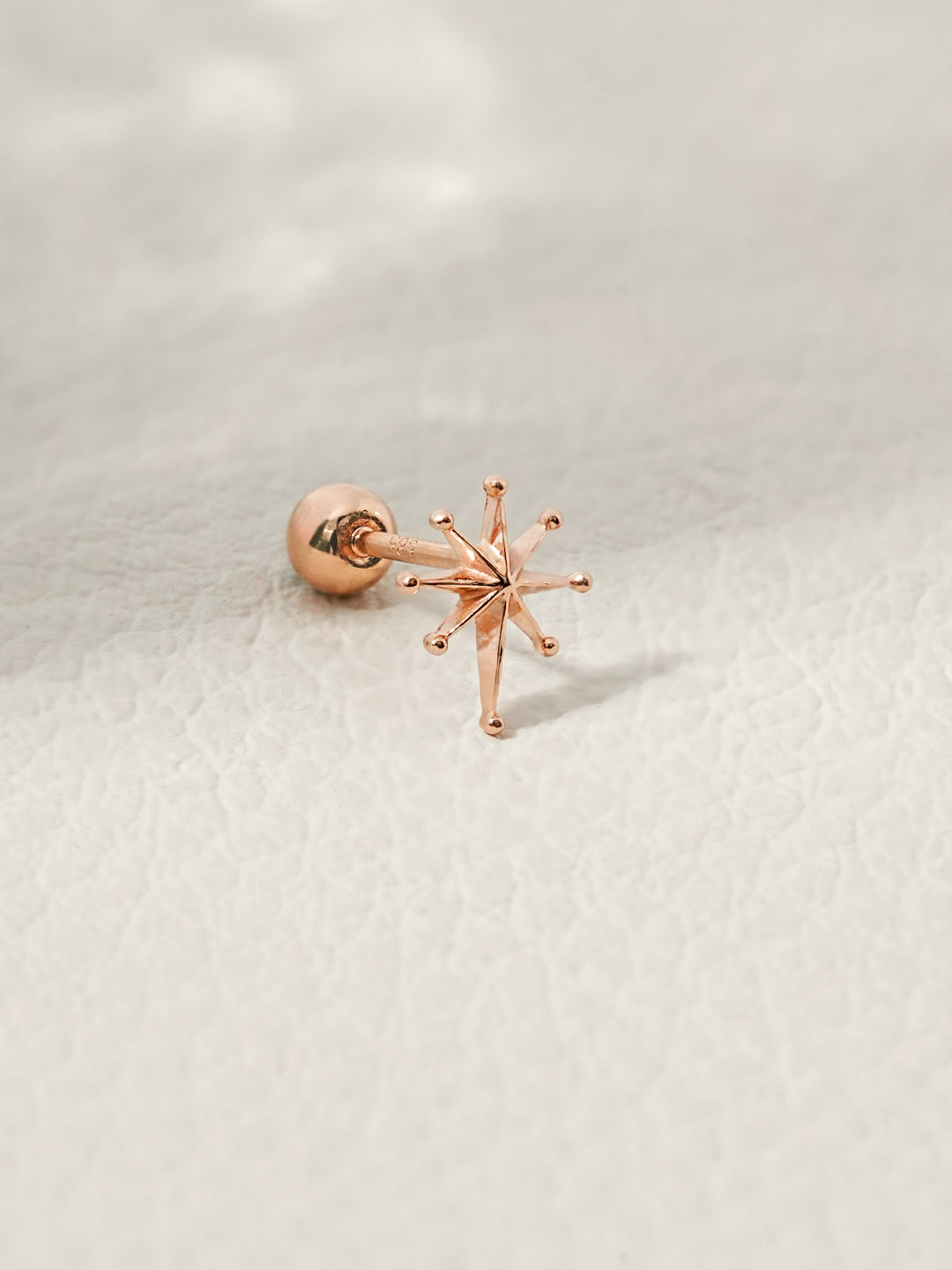 14K Solid Gold Stellar Spike Cartilage Earring 20G