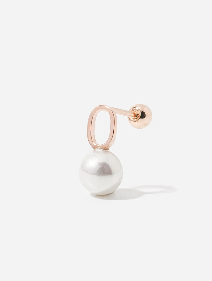 14K Solid Gold Mini Pearl Point Cartilage Earring 20G