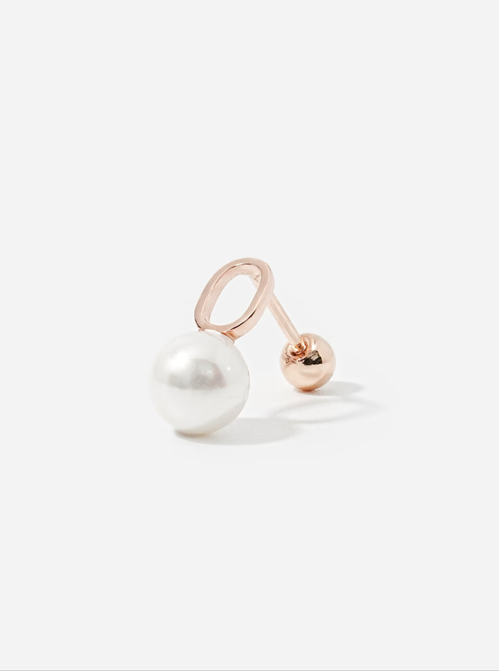 14K Solid Gold Mini Pearl Point Cartilage Earring 20G