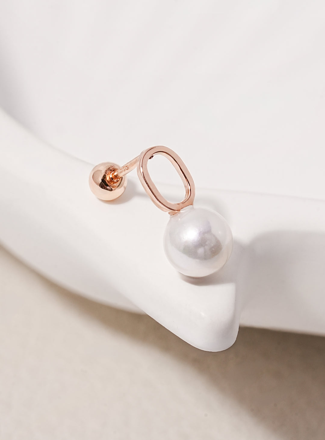14K Solid Gold Mini Pearl Point Cartilage Earring 20G