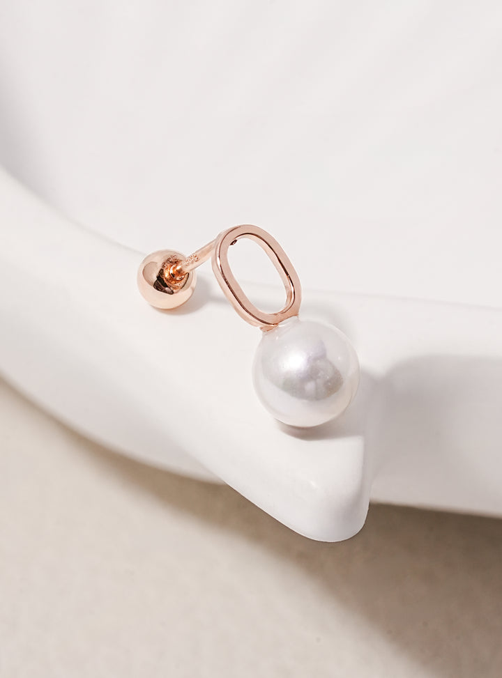 14K Solid Gold Mini Pearl Point Cartilage Earring 20G