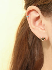 14K Gold Opal CZ Hemisphere Cartilage Earring 20G18G16G