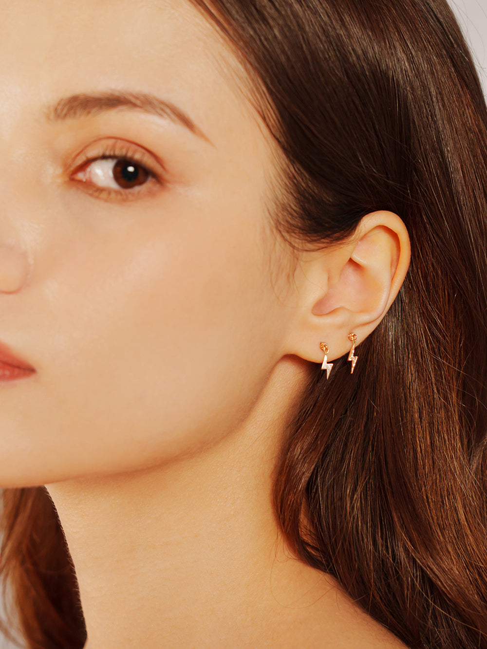 14K Gold Lightning Drop Cartilage Earring 20G