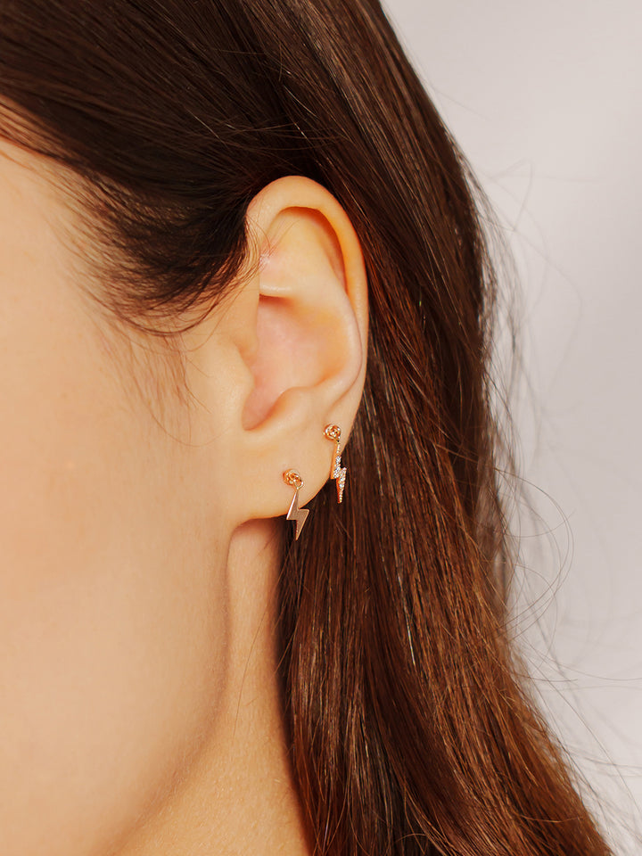 14K Gold Lightning Drop Cartilage Earring 20G
