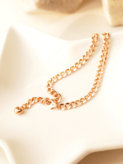 14K Gold Hollow Curved Chain Anklet Bracelet