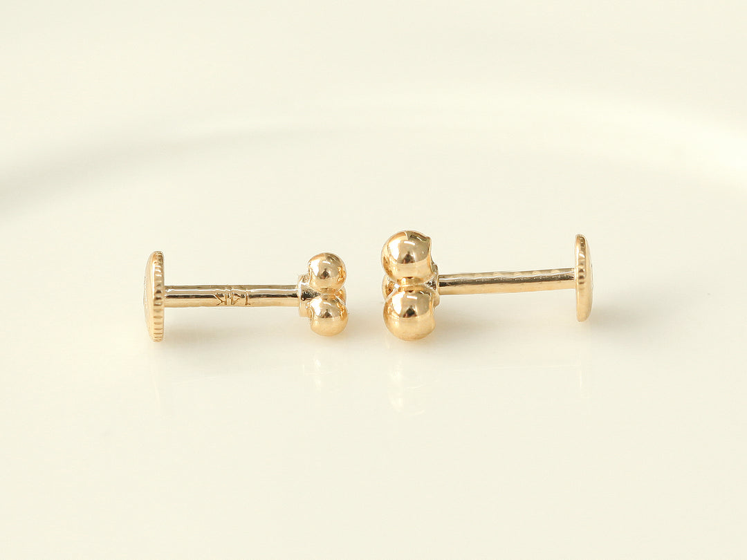 14K Gold Triangle Ball Labret Piercing S,M 18G16G