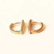 14K Gold Volume Stick Hoop Earring