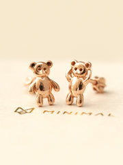 14K Gold Hands up Bears Cartilage Earring 18G16G
