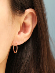14K Gold Bubble Hoop Earring S, M, L