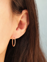 14K Gold Bubble Hoop Earring S, M, L