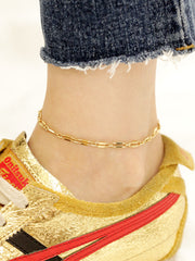 14K Gold Clip Lock Chain Bracelet Anklet
