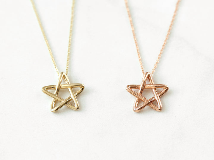 14K Gold Star Necklace