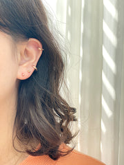 14K Gold Cutting Mini hoop earring