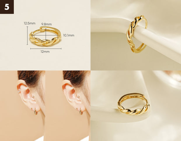 14K Gold Bling Ring Hoop Earring